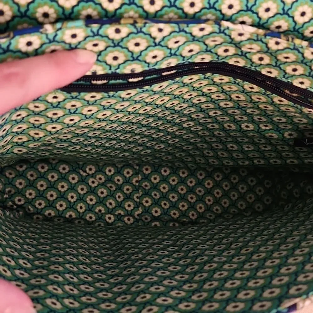 Like New Vera Bradley Blue and Green Messenger Bag